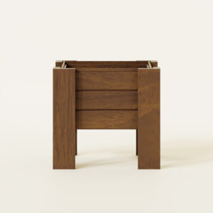 Dora Solo Slim - 39x39 cm Alçak Kare Ahşap Saksı (18 cm İç Derinlik, Ayaklı) - Görsel 3