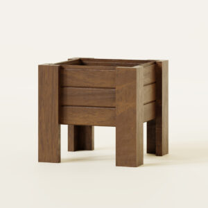 Dora Solo Slim - 39x39 cm Alçak Kare Ahşap Saksı (18 cm İç Derinlik, Ayaklı) - Görsel 4