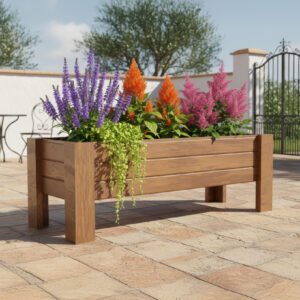 Dora Long Slim - 105x39 cm Alçak Ahşap Saksı (18 cm İç Derinlik, Ayaklı) - Görsel 4