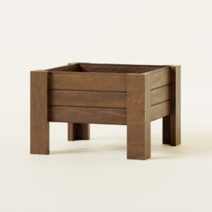 Dora Bold Slim - 53x53 cm Alçak Kare Ahşap Saksı (18 cm İç Derinlik, Ayaklı) - Görsel 5