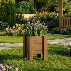 Dora Solo Norm - 39x39 cm Standart Kare Ahşap Saksı (32 cm İç Derinlik, Ayaklı) - Görsel 5