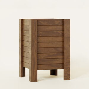 Dora Bold Loft - 53x53 cm Ekstra Derin Kare Ahşap Saksı (60 cm İç Derinlik, Ayaklı) - Görsel 4